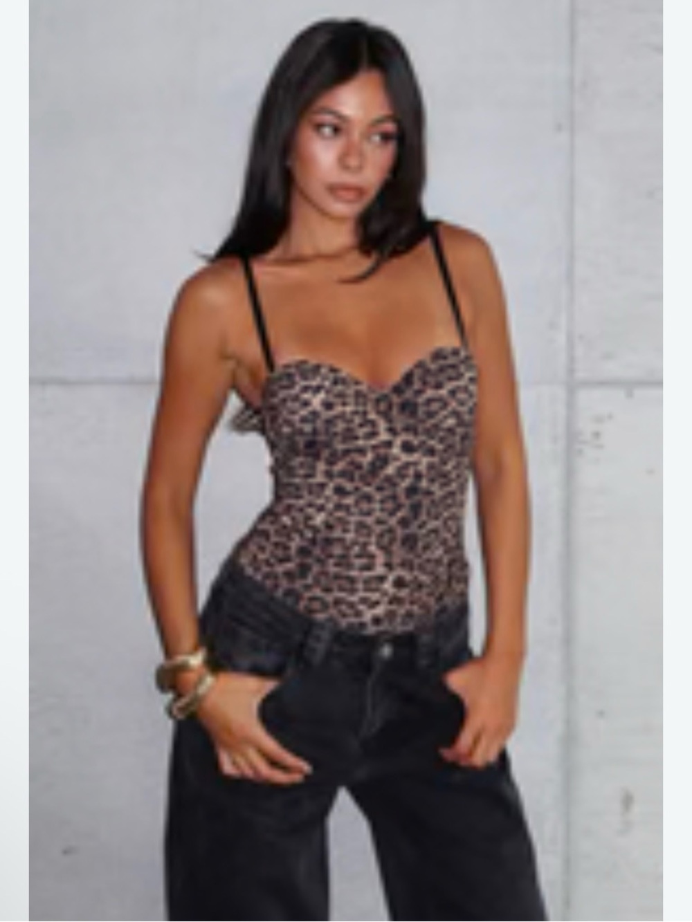 Fashion Nova Leopard Print Satin One-Piece Bodysuit - Brown/Black